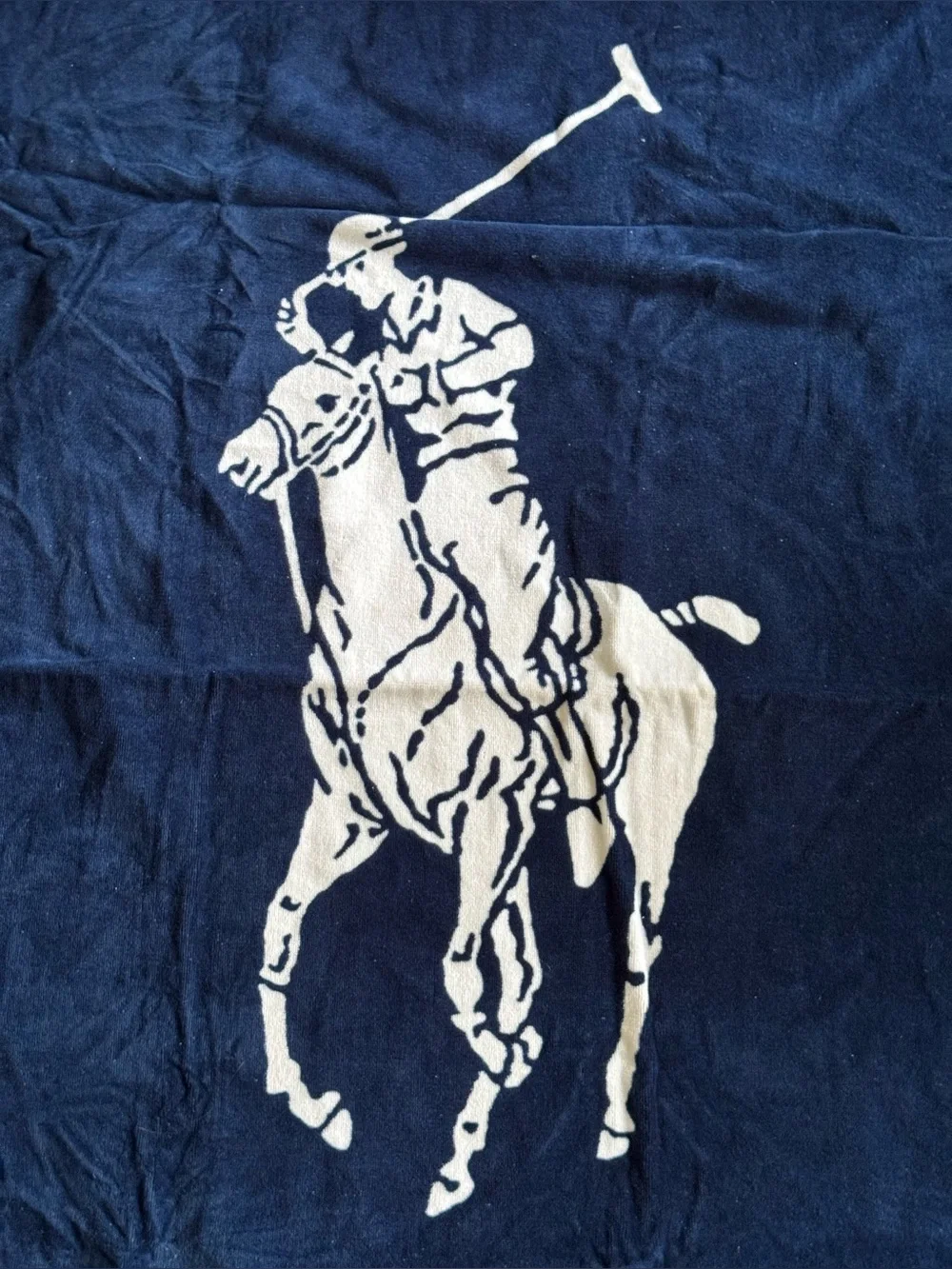 RALPH LAUREN FRAGRANCES Big Pony Polo Logo Towel Beach - Navy - 100% Cotton